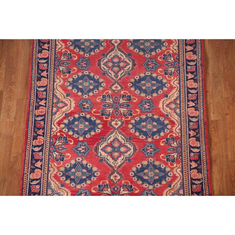 Kerman Persian Vintage Runner Rug Hand-Knotted Wool Carpet - 3'5" x 6'6"