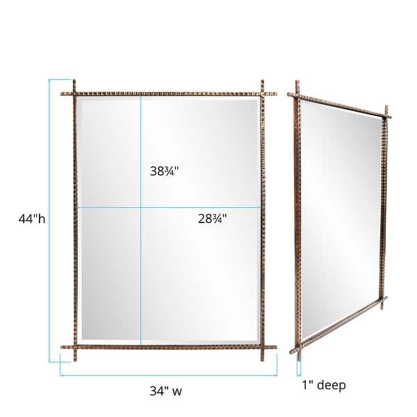dimension image slide 0 of 2, Allan Andrews Allen Andrews Isarno Large Rectangular Decorative Metal Industrial Mirror