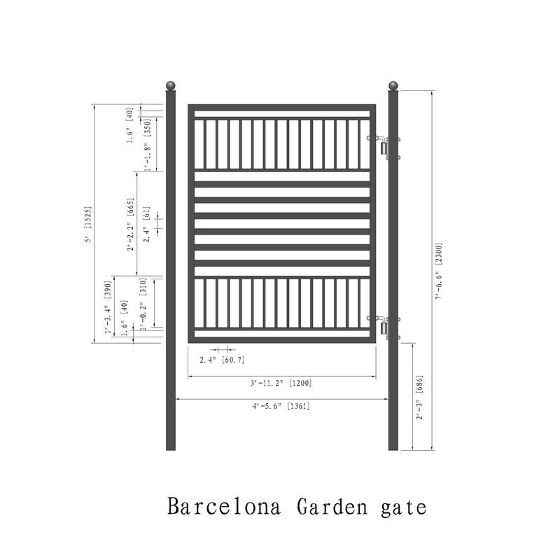 ALEKO Modern Yard Garden Barcelona Style Steel Pedestrian Gate Black