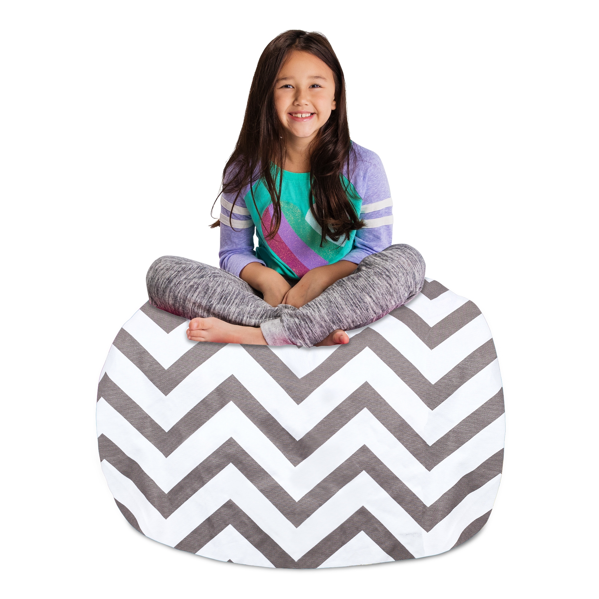 Kids Bean Bag Chair Cover Stuffed Animal Storage or Toy Organizer