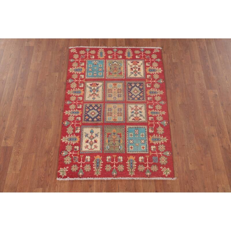 Garden Design Kazak Oriental Foyer Rug Handmade Wool Carpet - 2'9" x 4'1"