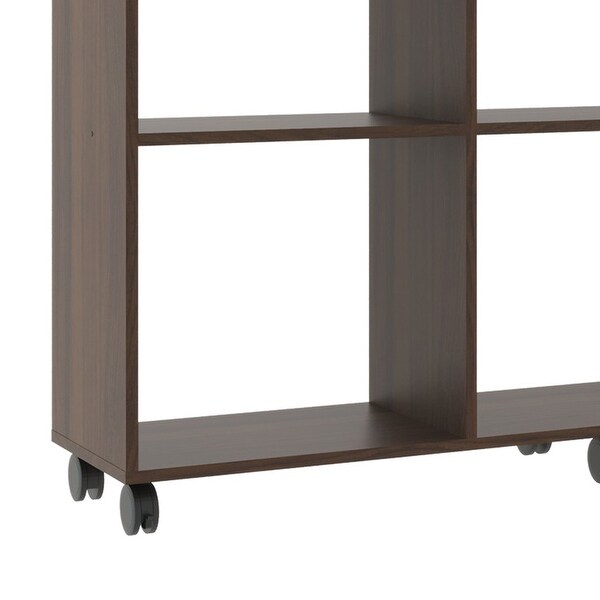 Easy Movable Bookshelf with Caster Wheels with 9-Open Shelves