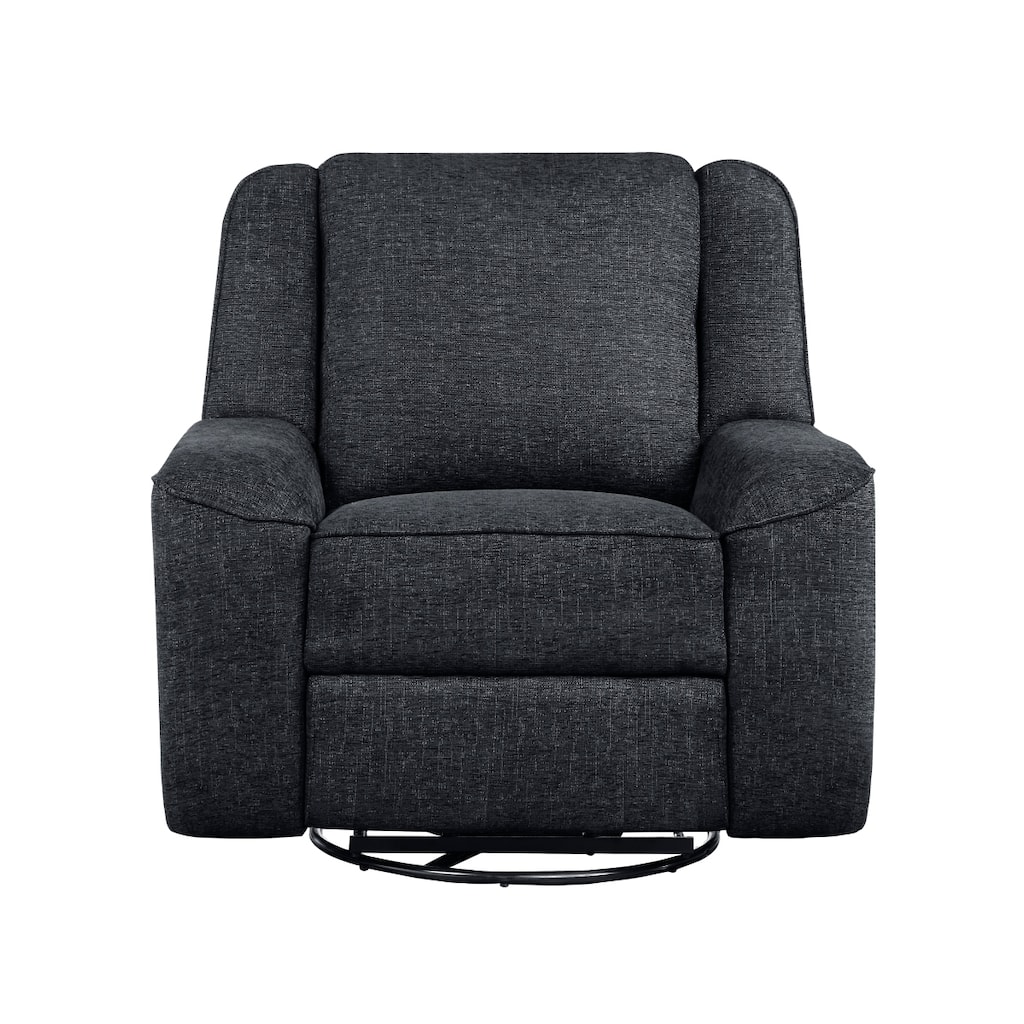Ardelle Ebony Fabric Swivel Reclining Chair