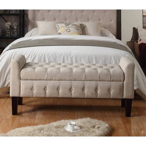 Rosevera Yetta Upholstered Flip Top Storage Bench