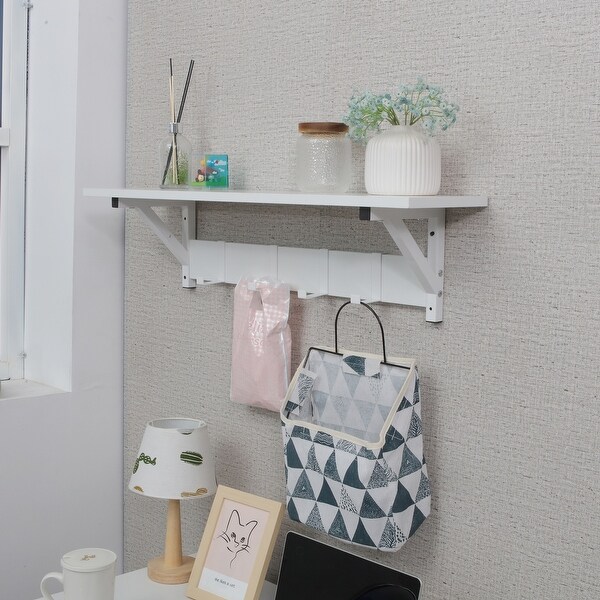 Wall Mounted Floating Coat Rack with Hooks Space Saving Entryway