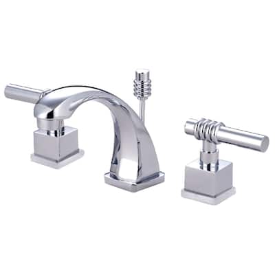 Kingston Brass Milano 1.2 GPM Widespread Bathroom Faucet with Pop-Up