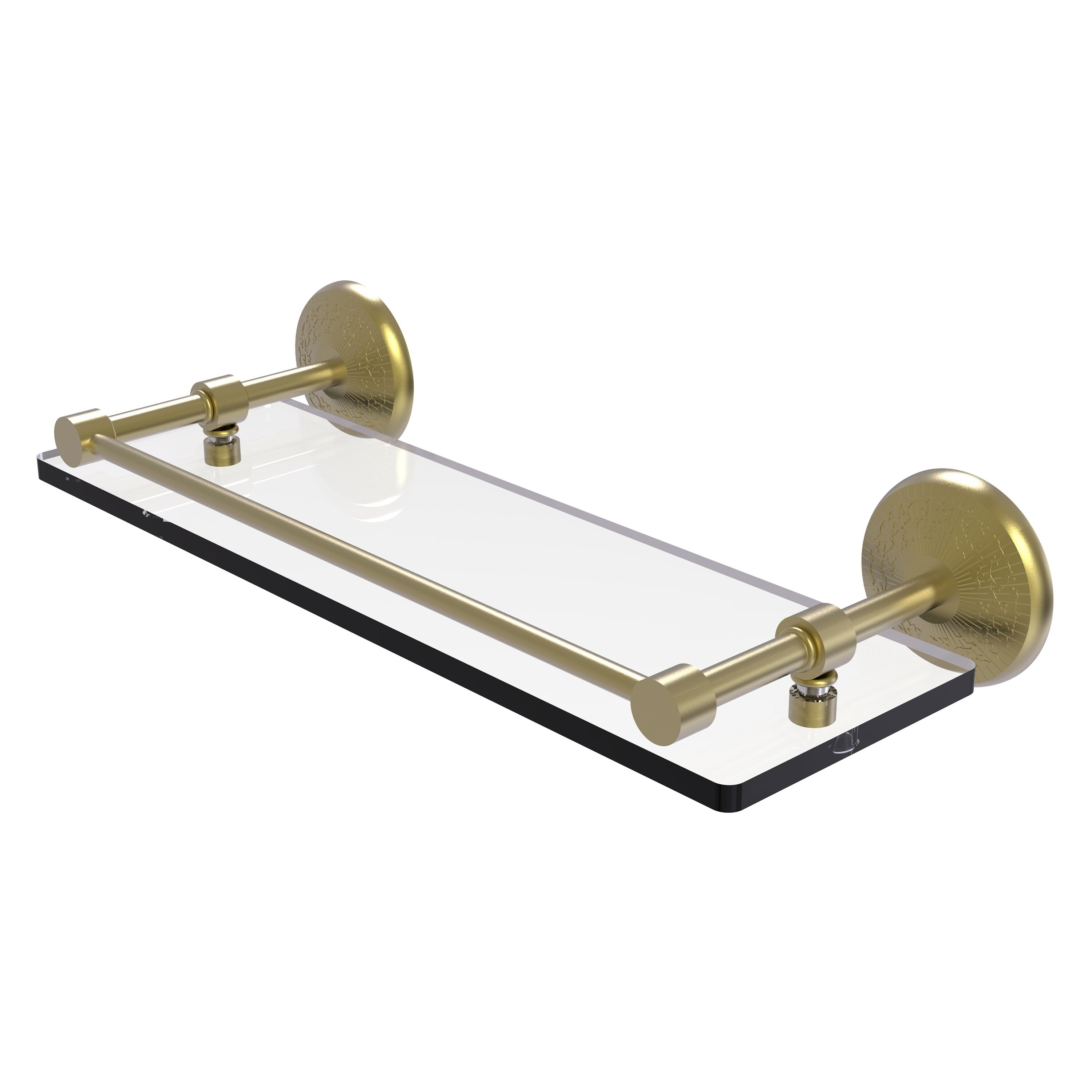 Allied Brass Monte Carlo 16 Inch Tempered Glass Shelf with Gallery Rail -  On Sale - Bed Bath & Beyond - 10353656