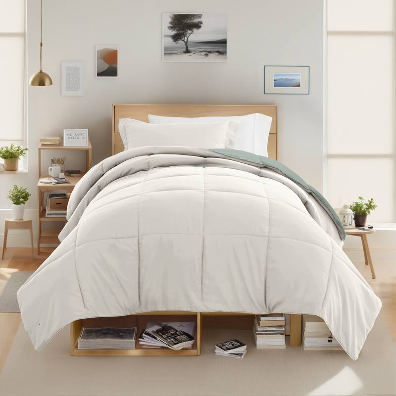 8pc Twin XL Solid Dorm Bedding Bundle