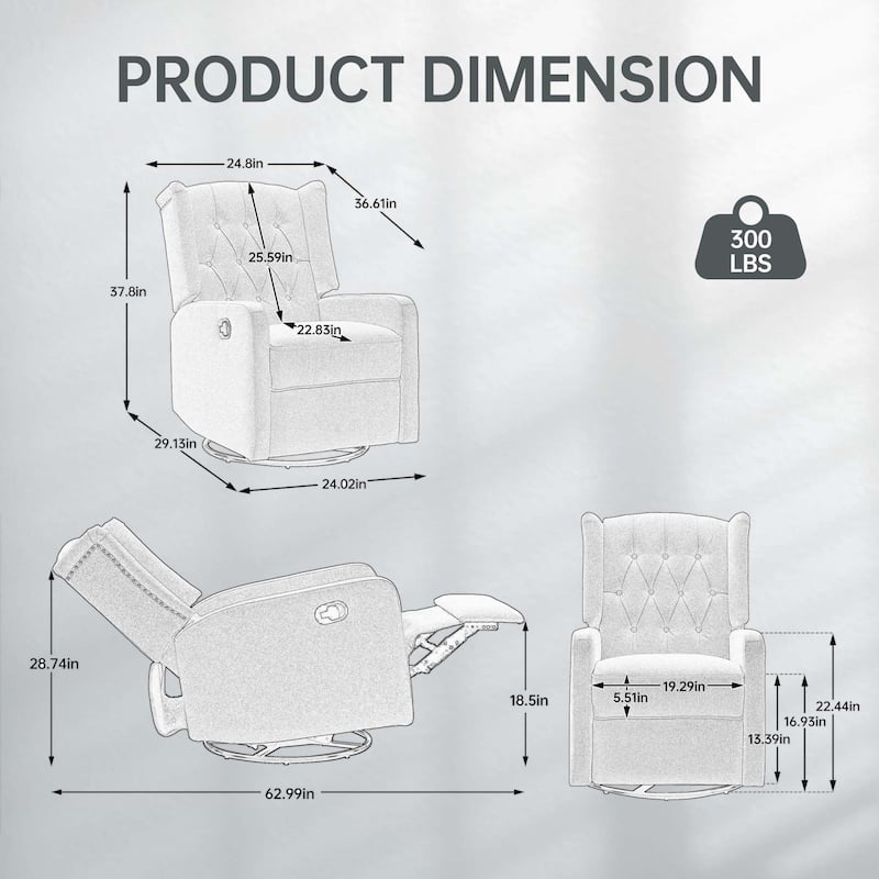 360 Degree Swivel Rocking Recliner Chair
