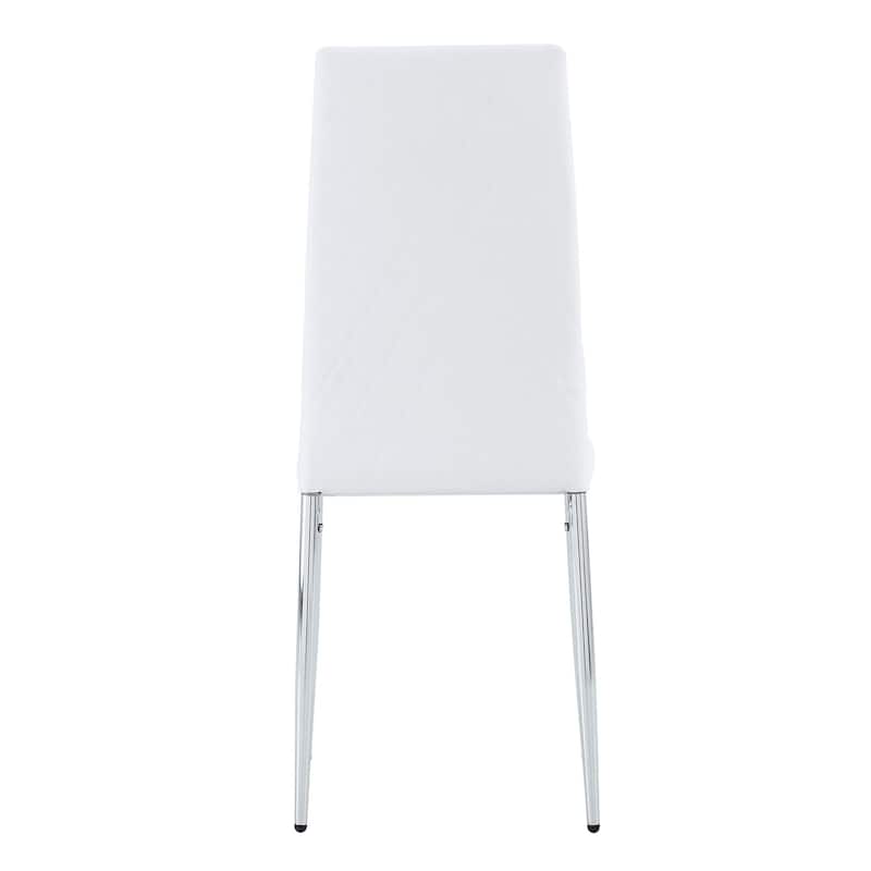 4-Piece, Modern PU Dining Chair with Diamond Quilted High Back Design and Non-Slip Pad, for Kitchen and Dining Room