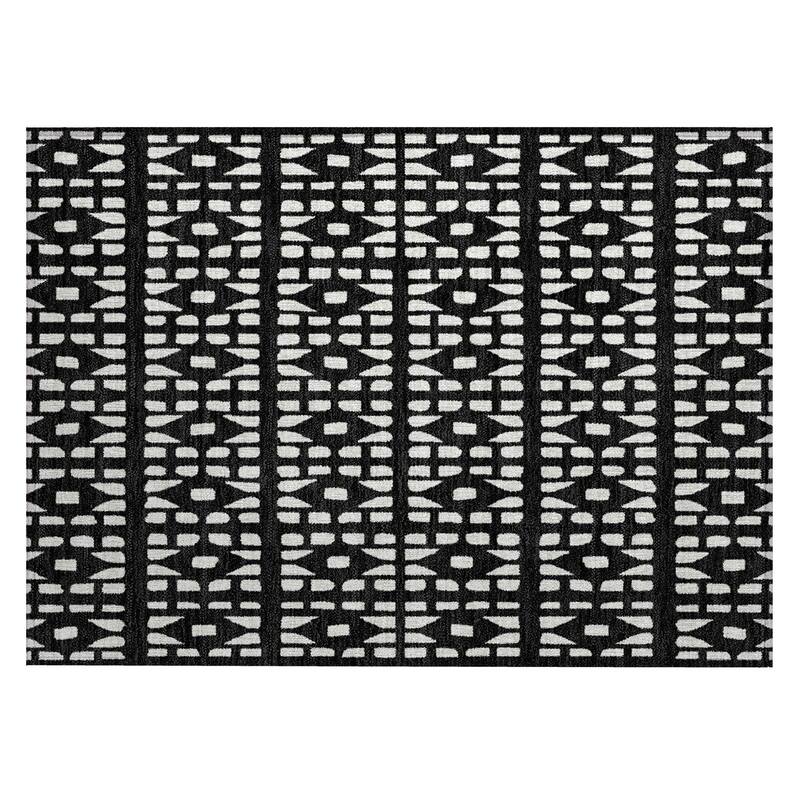 Machine Washable Indoor/ Outdoor Contemporary Imprints Chantille Rug