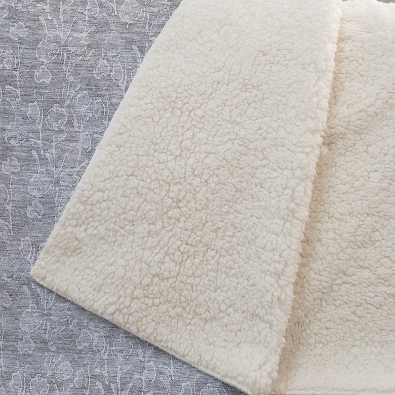 Premium Machine Washable Modern Floral Sherpa Throw Blanket