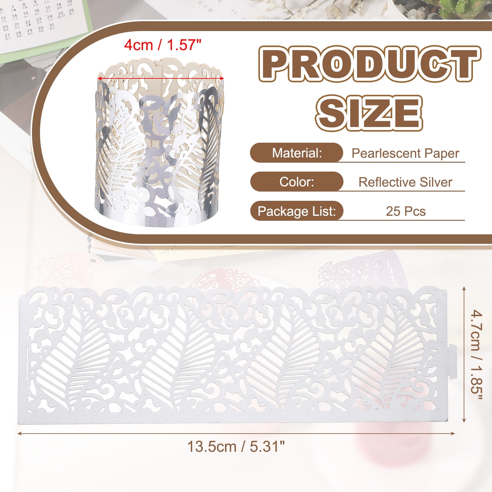 Candle Wraps, Laser Cut Votive Candles Holder Wraps for LED Tealight Candles, Tea Light Wrap Lampshade for Elegant Decor