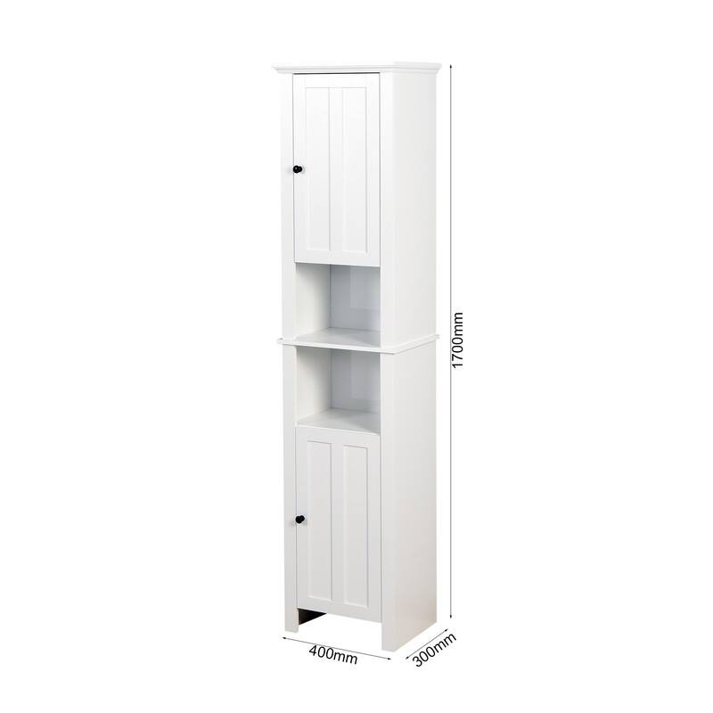 Bathroom Floor Storage Cabinet with 2 Doors and 6 Shelves