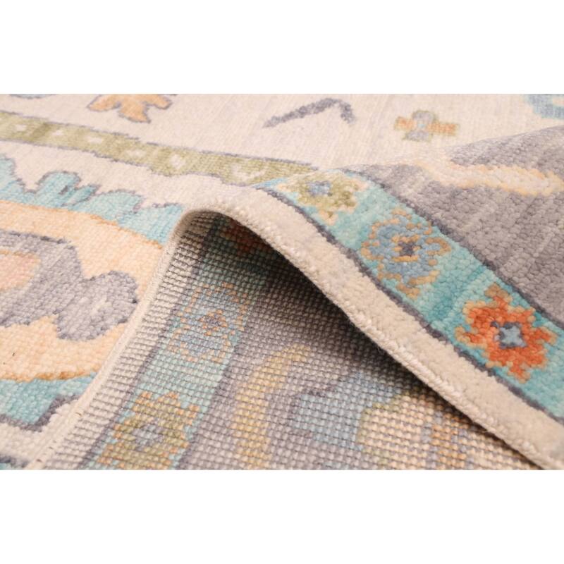 ECARPETGALLERY Hand-knotted Modern Oushak Ivory Wool Rug - 8'11 x 12'3