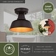 preview thumbnail 5 of 9, Cody Oil Rubbed Bronze and Light Gold Farmhouse Outdoor Flush Mount Ceiling Light - 10.25-in W x 8.75-in H x 10.25-in D