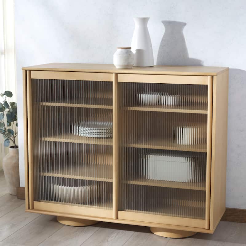 SAFAVIEH Couture Kaybella Glass Door Chest - 47"W x 18"D x 39"H