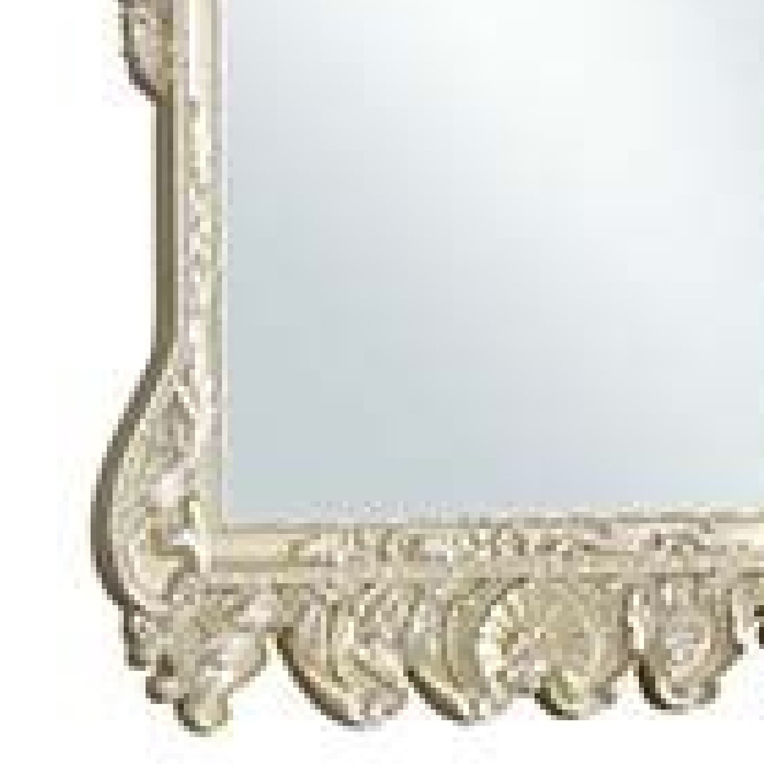 Champagne Silver Metal Mirror with Shelf - Large