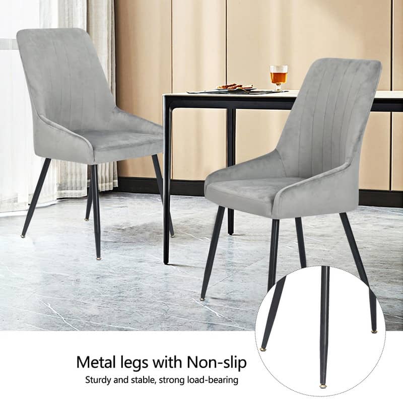 Adeco Set of 2 Accent Dining Chairs, Modern Elegant Velvet Chair