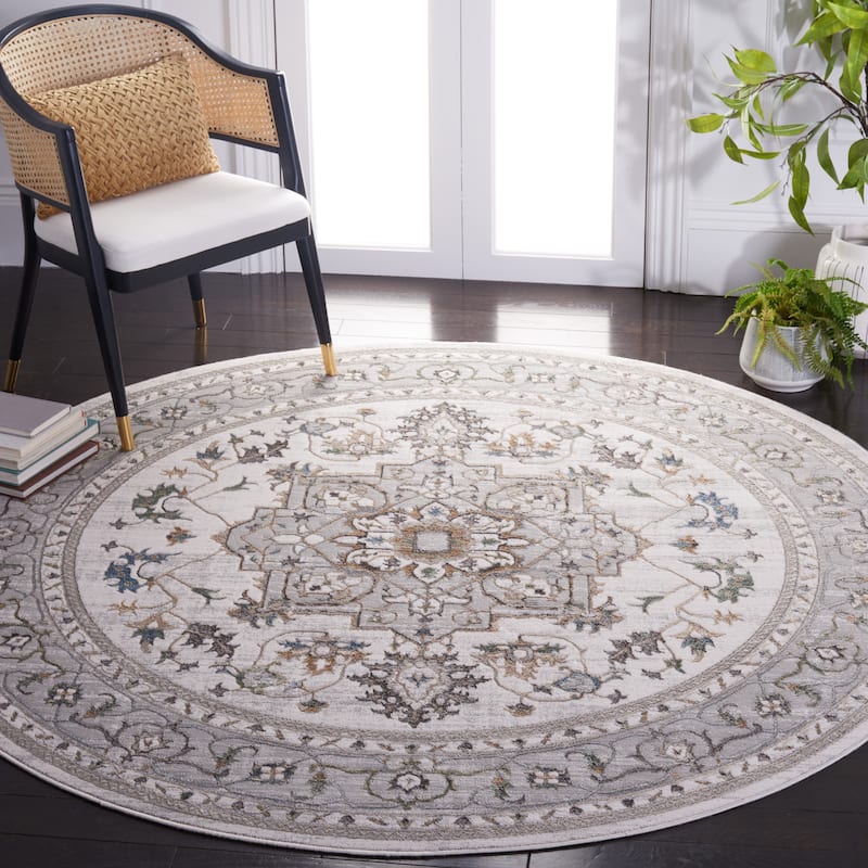 SAFAVIEH Bel Air Nara Modern & Contemporary Rug - 3' Round - Grey/Light Grey