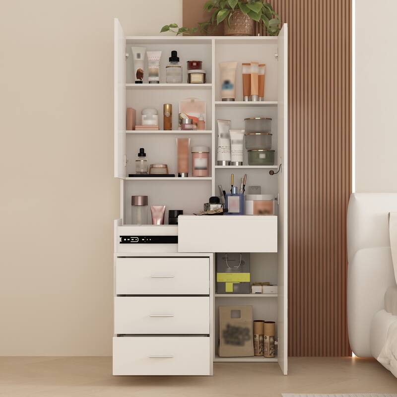 Dresser LED-Lit Vanity Dressing Cabinet with Full-Length Mirror