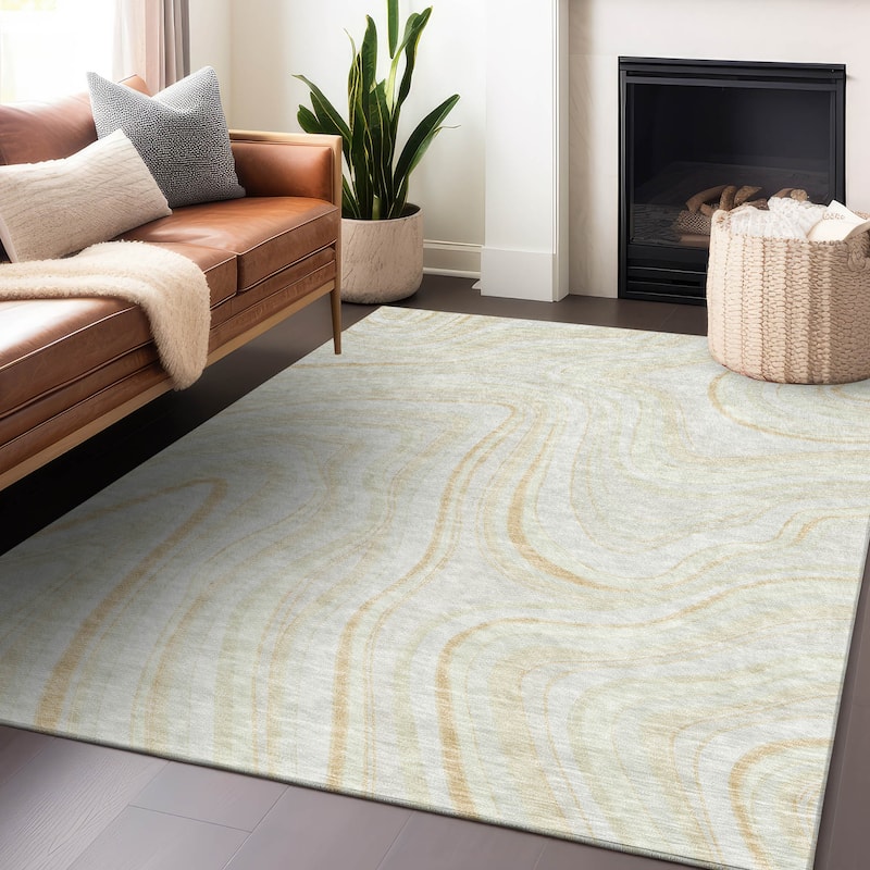 Premium Washable Super Soft Modern Waves Mayfield Rug