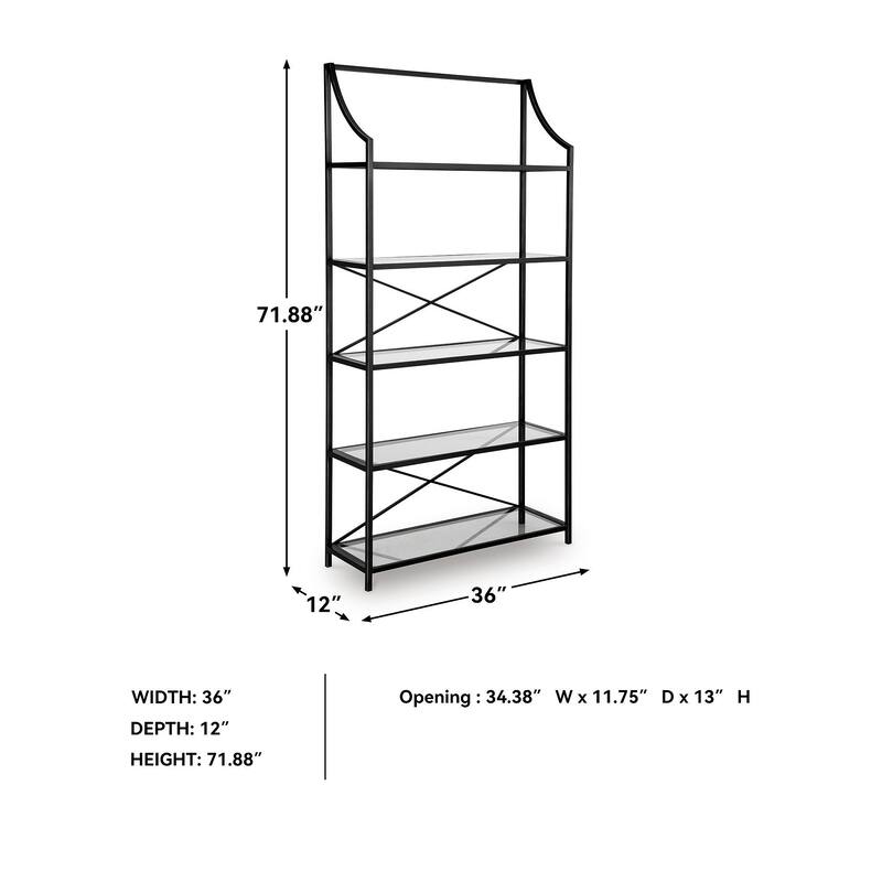 Signature Design by Ashley Dakerwell Black 72" Bookcase - 36" W x 12" D x 71.88" H