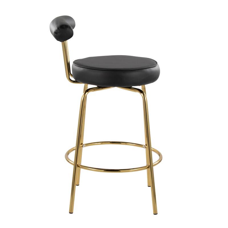 Silver Orchid Caines 26" Fixed-Height Gold Counter Stool (Set of 2)