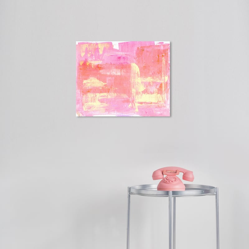 Wynwood Studio Canvas Abstract Ice Cream Pink and Pastel Pink Modern & Contemporary Wall Art Canvas Print - 20 x 16