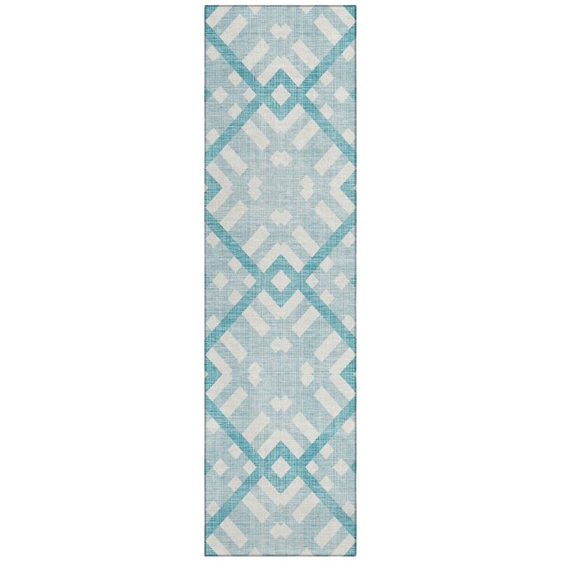 Machine Washable Indoor/ Outdoor Chantille Contemporary Trellis Rug