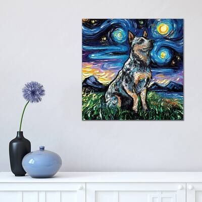 iCanvas "Blue Heeler Night" by Aja Trier Canvas Print