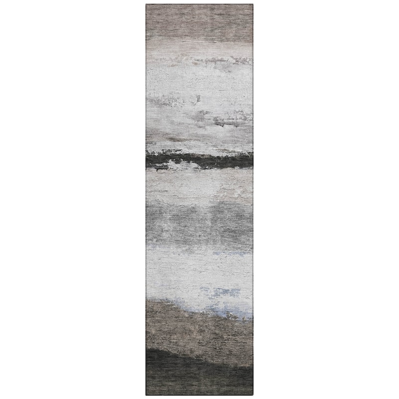 Machine Washable Indoor/Outdoor Watercolor Ombre Chantille Rug