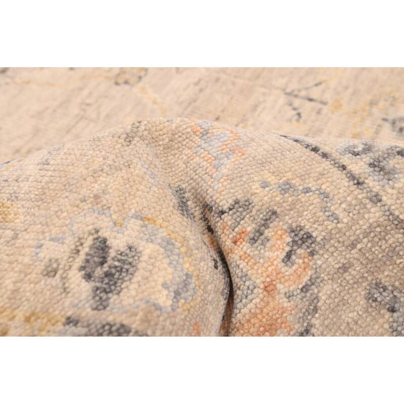 ECARPETGALLERY Hand-knotted Modern Oushak Light Grey Wool Rug - 7'8 x 9'8