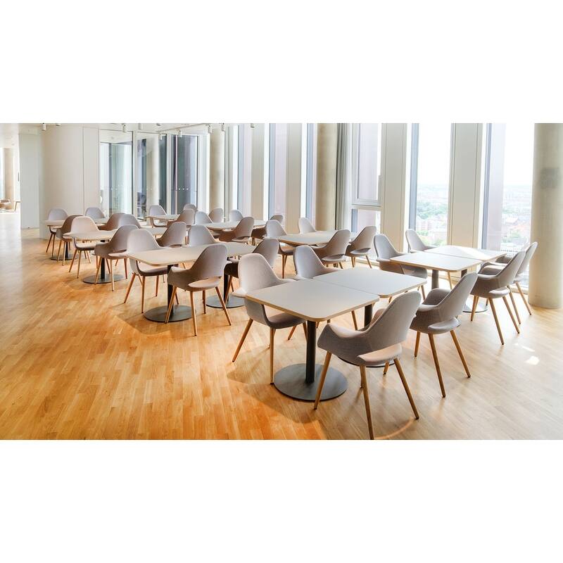 Organic Upholstered Fabric Modern Armchair with Natural Wooden Legs for Dining Room Office or Accent Lounge Side Chair