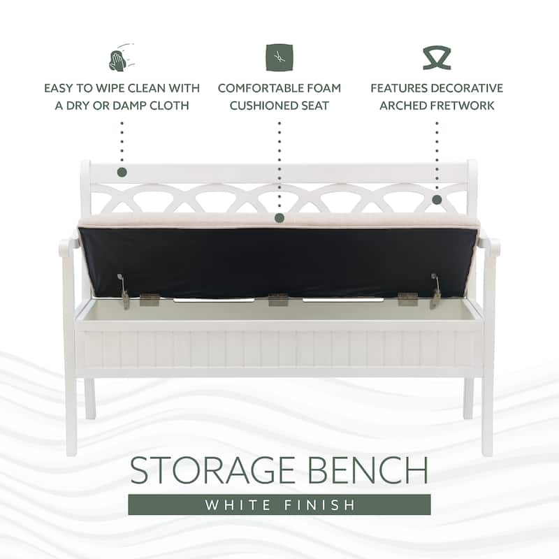 Linon Elliana Flip Top Entryway Storage Bench