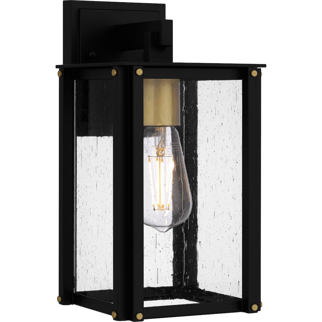 Matte Black One Light Outdoor Wall Mount from the Robbins Collection