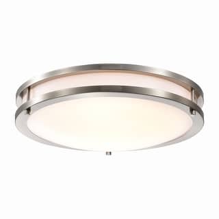 C Cattleya Brushed Nickel Integrated LED Flush Mount Ceiling Light Selectable 3000K/4000K/5000K