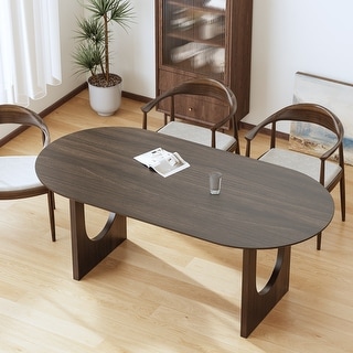 Solid Wood Oval Dining Table for 6-8 People - Bed Bath & Beyond - 42410168