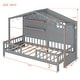preview thumbnail 16 of 14, Twin Size House Bed with Shelves, House Bed with Window and Sparkling Light Strip on the Roof