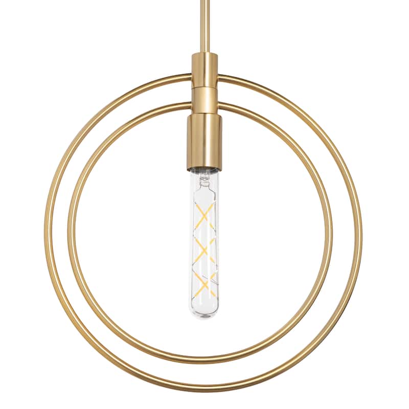 Nyla Single Light Brass Circular Pendant - 14 x 12 x 15