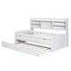 preview thumbnail 15 of 39, Twin Size Wooden Captain Bed with Trundle, Built-in Bookcase, and 3 Spacious Drawers, No Box Spring Needed, Easy Assembly