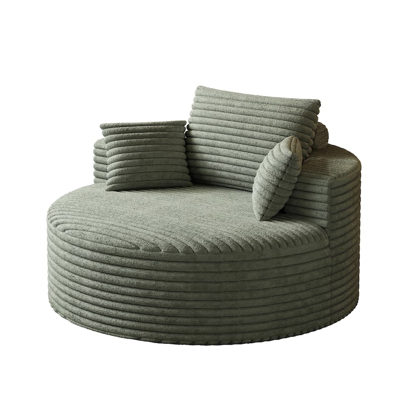 50"L Corduroy Sponge Single Sofa,No Assembly Required,Fluffy Modern Sleeper Chair (Not A Swivel Chair)