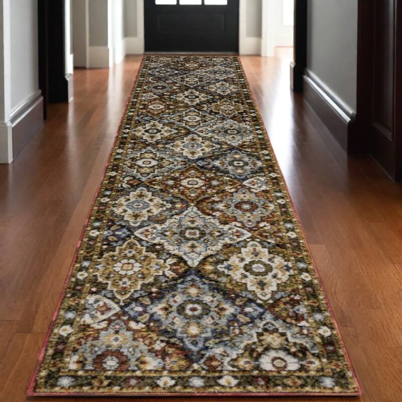 HomeRootsMedallion Traditional Rectangle Area Rug - 143.7' X '29.92' X '0.55