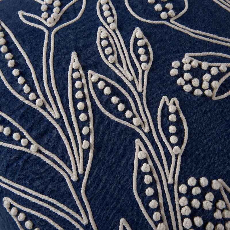 Rizzy Home Botanical Embroidered Throw Pillow