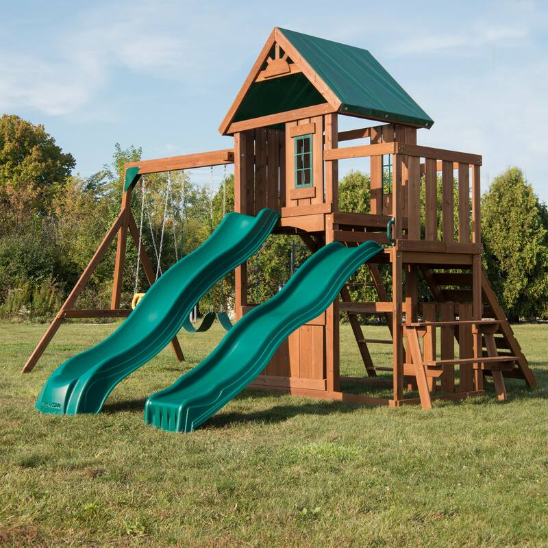 Swing-N-Slide Willows Peak Deluxe Wood Outdoor Swing Set