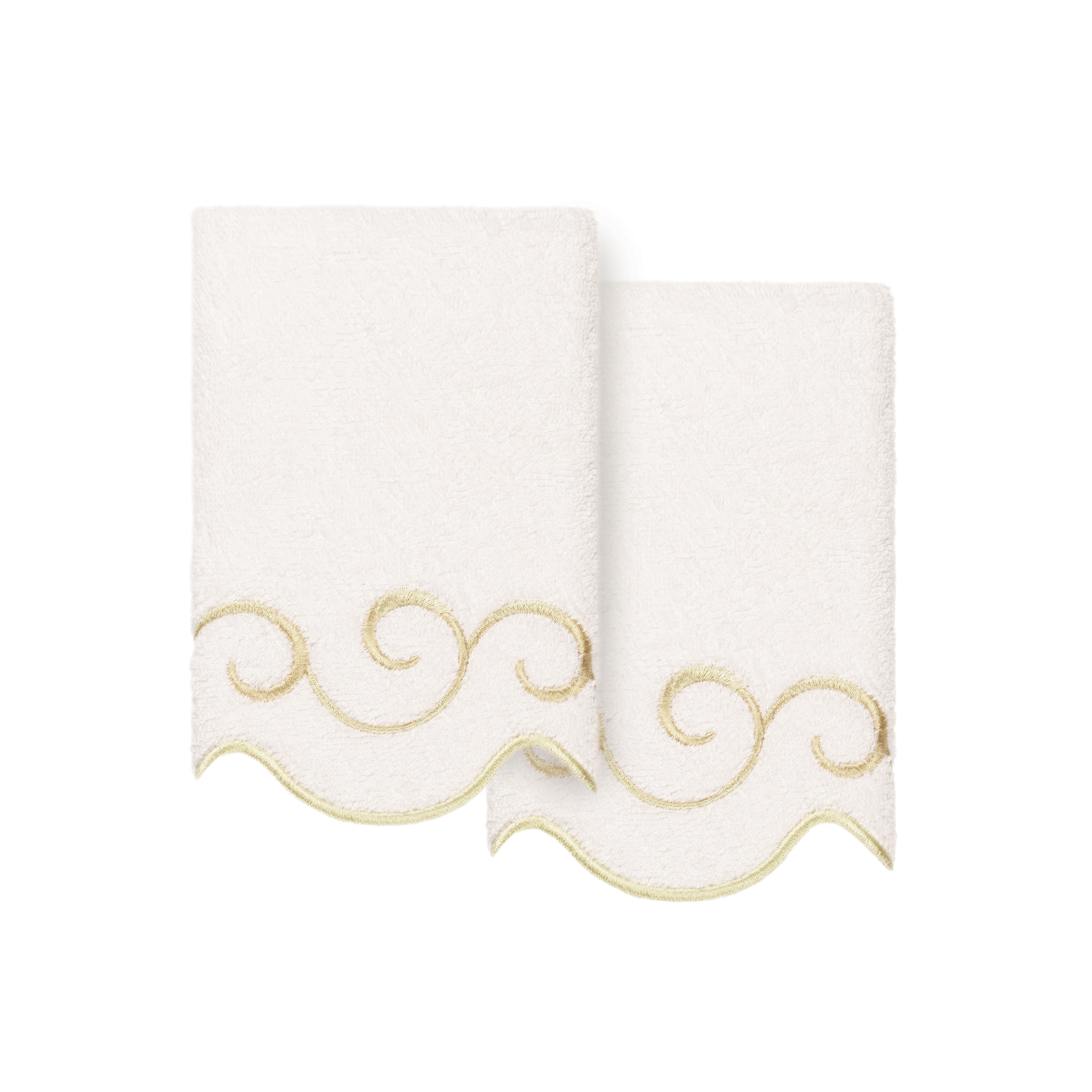 Authentic Hotel and Spa 100% Turkish Cotton SIMPLICITY Scallop Embellished Towel Collection