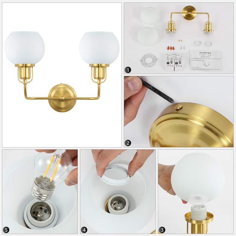 SAFAVIEH Lighting Shinobu Wall Sconce - 16" W x 7" D x 12" H - 16Wx7Dx12H