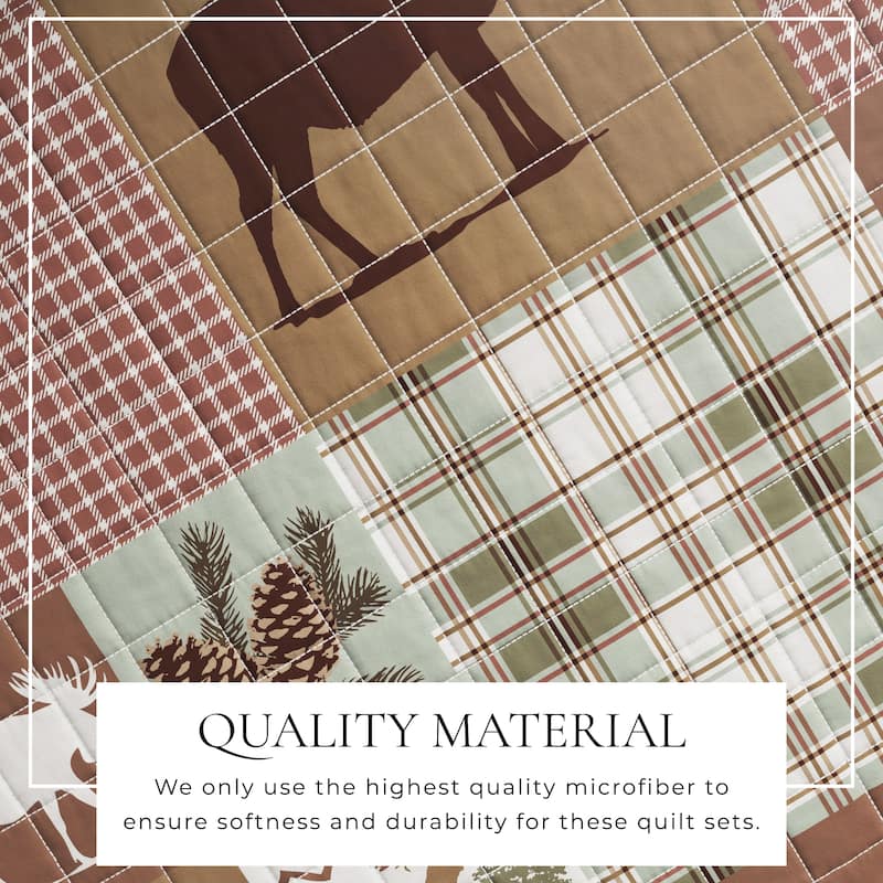 Rustic Woodland Reversible Microfiber Quilt Set with Shams