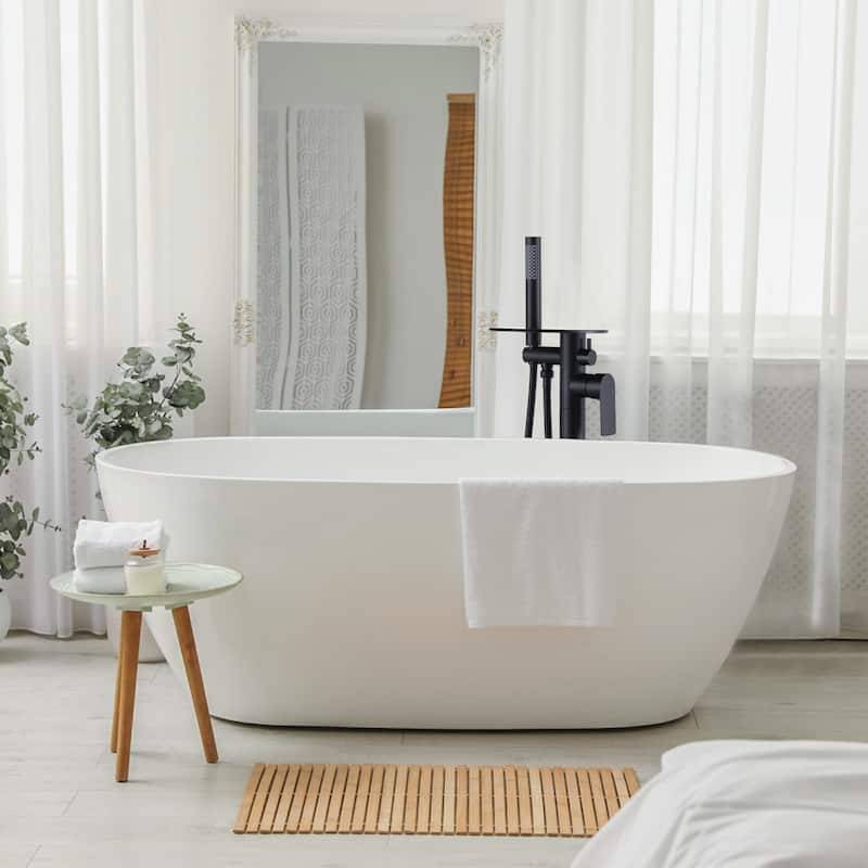 WOWOW Single Handle Floor-Mounted Bathtub Faucet