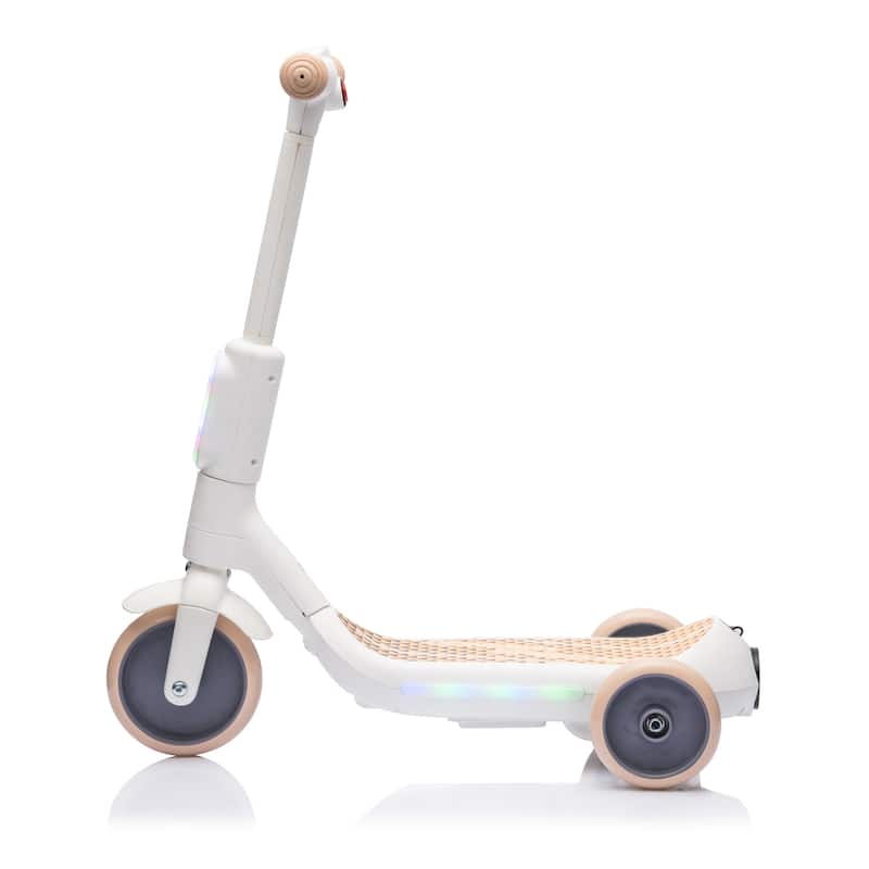 2in1 Kids Ride On Three-Wheel Balance Electric Scooter,Toy For Kids,Tail Color Lights W/Spray,Wider Pedal,For Kids 3-6